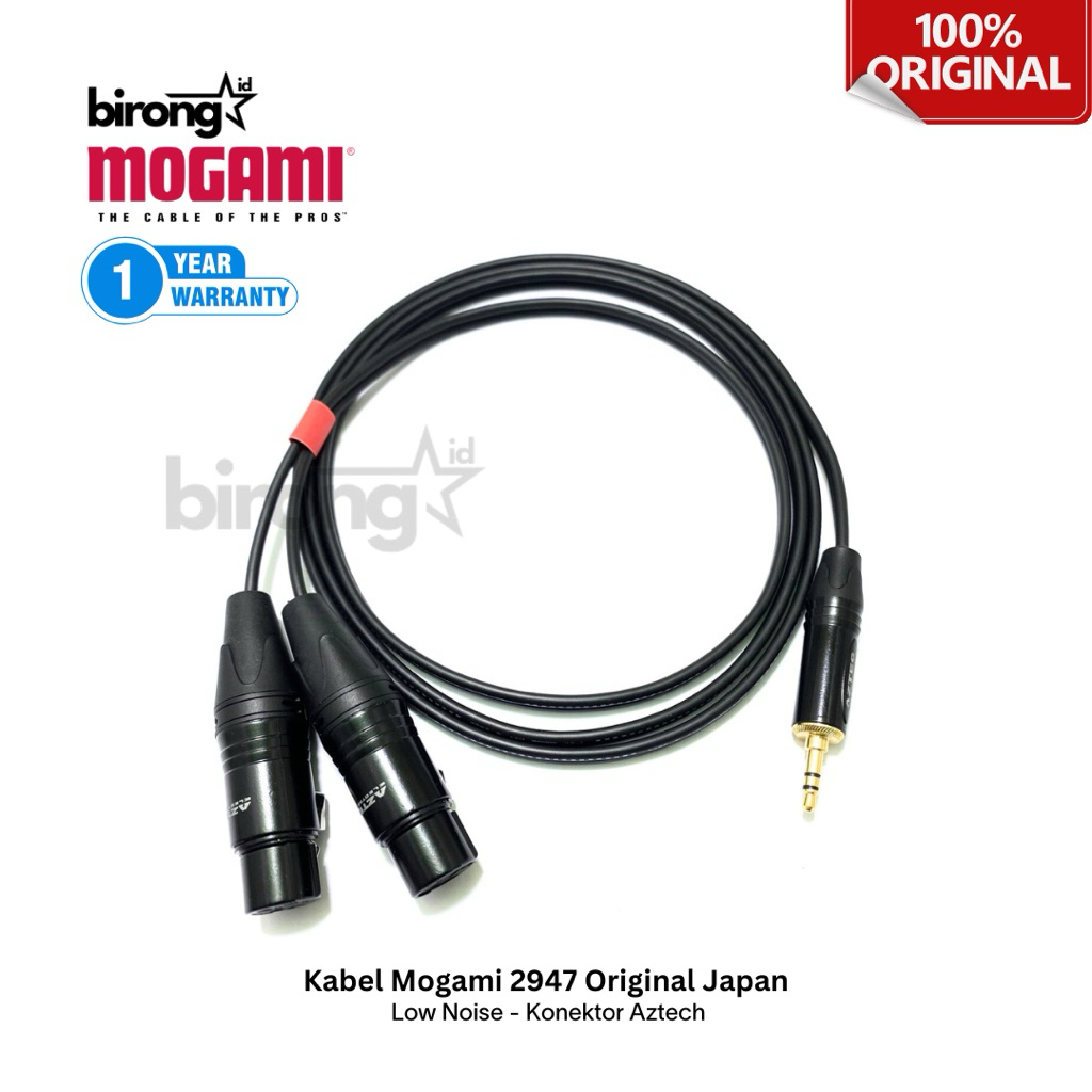 Aux Jack 3.5 to Dual XLR Female - Kabel Mogami 2947 Original Konektor Aztech
