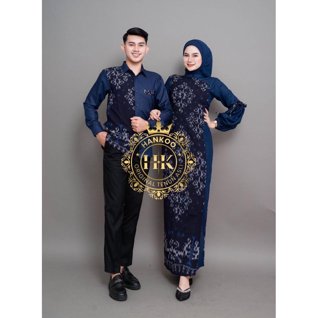 ADELIA NAVY COUPLE TENUN - BAJU TENUN COUPLE - COUPLE TENUN KONDANGAN