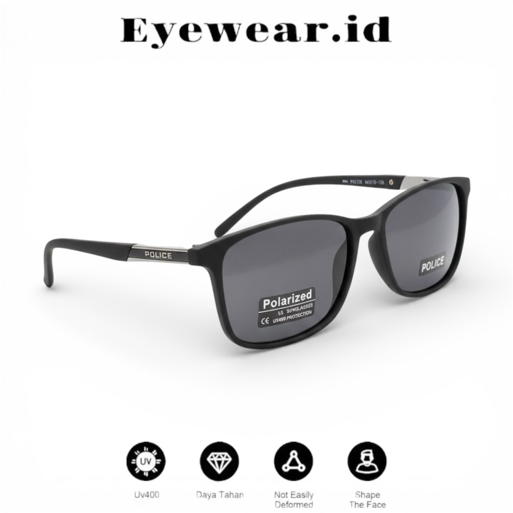 Kacamata Hitam Fashion Sport POLICE 1216 Lensa Polarized Anti UV  Kacamata Gaya Pria Elegan