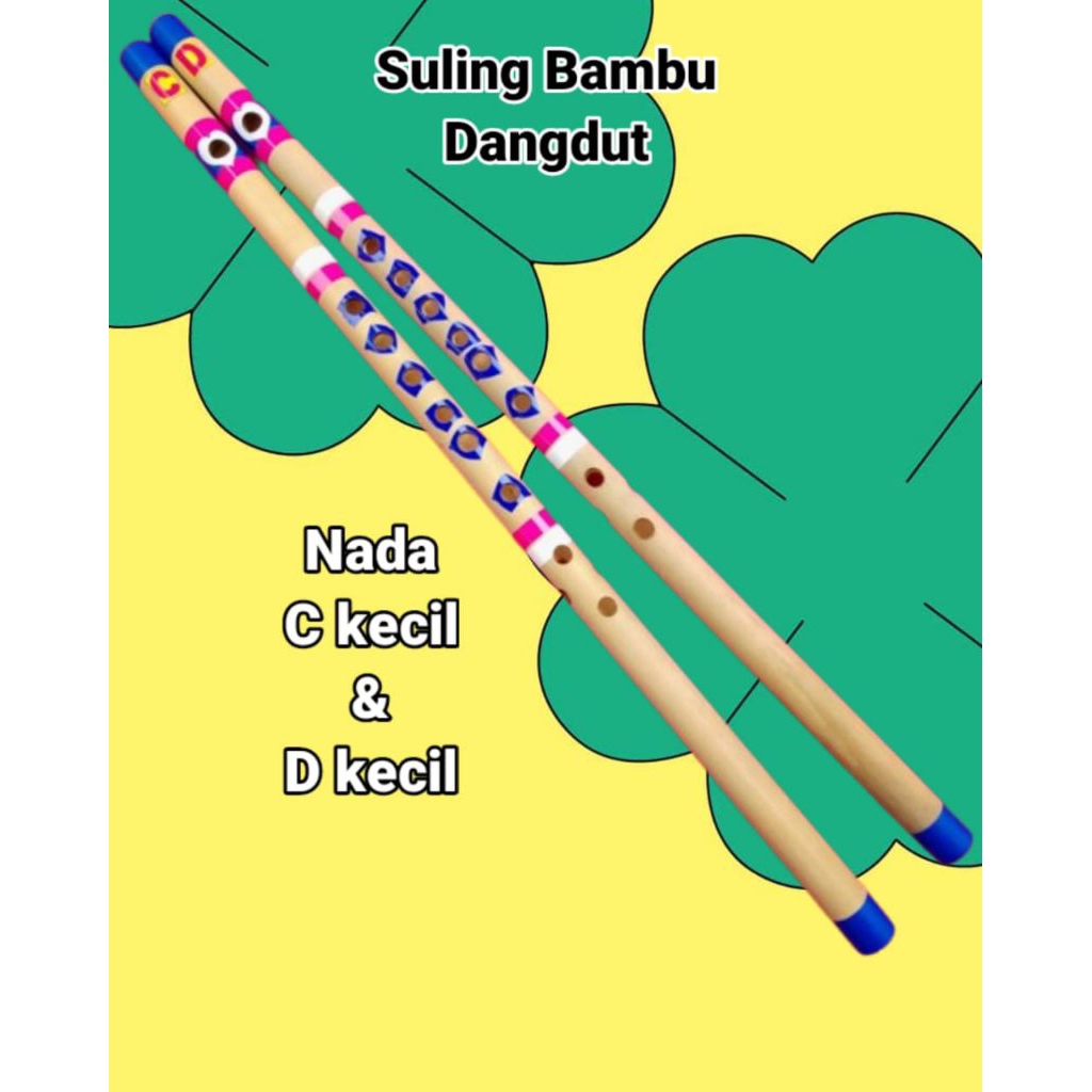 2pcs Suling bambu dangdut Nada C kecil & D kecil