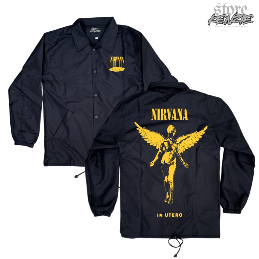 Jaket Coach Nirvana Band Parasut Anti Air | Jaket Pria Wanita Windbreaker Waterproof