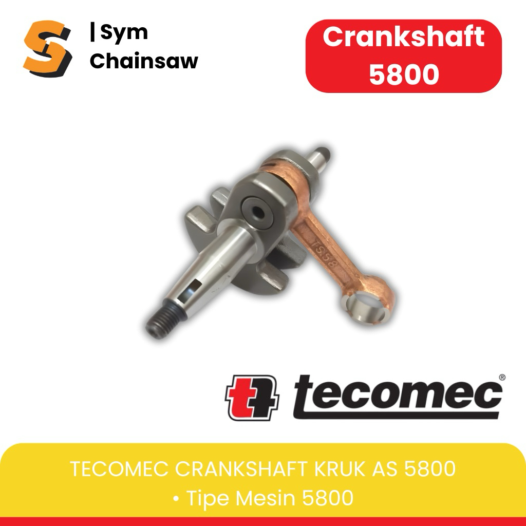 Crankshaft Chainsaw Tecomec 5800 Kruk as senso tecomec 5800 Askruk senso tecomec 58 ORIGINAL