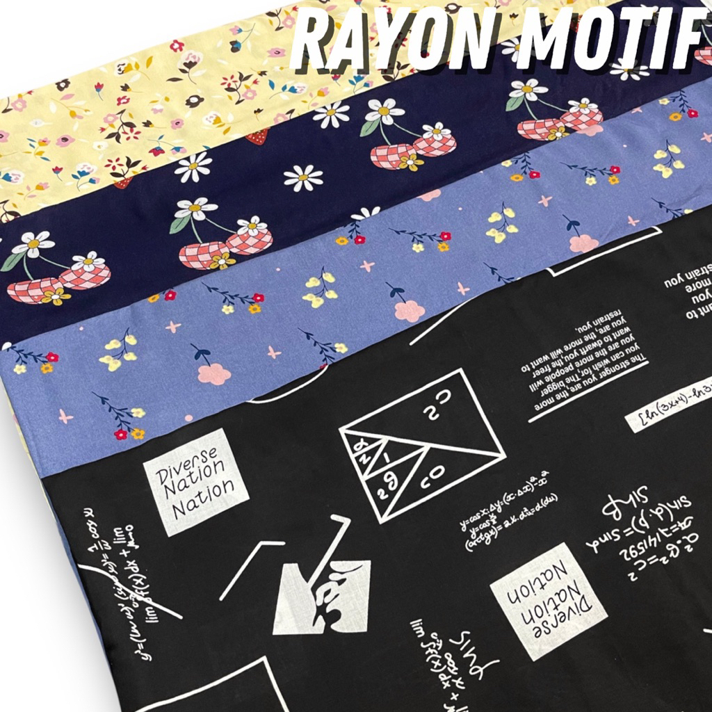 Kain Katun Rayon Motif Bahan Katun Rayon Adem Halus Lembut Meteran