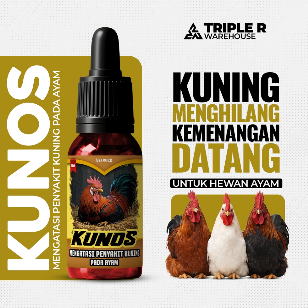 KUNOS Obat Penyakit Kuning Ayam – Atasi Ayam Lemas, Pucat, Nafsu Makan Turun | Penambah Vitalitas & 