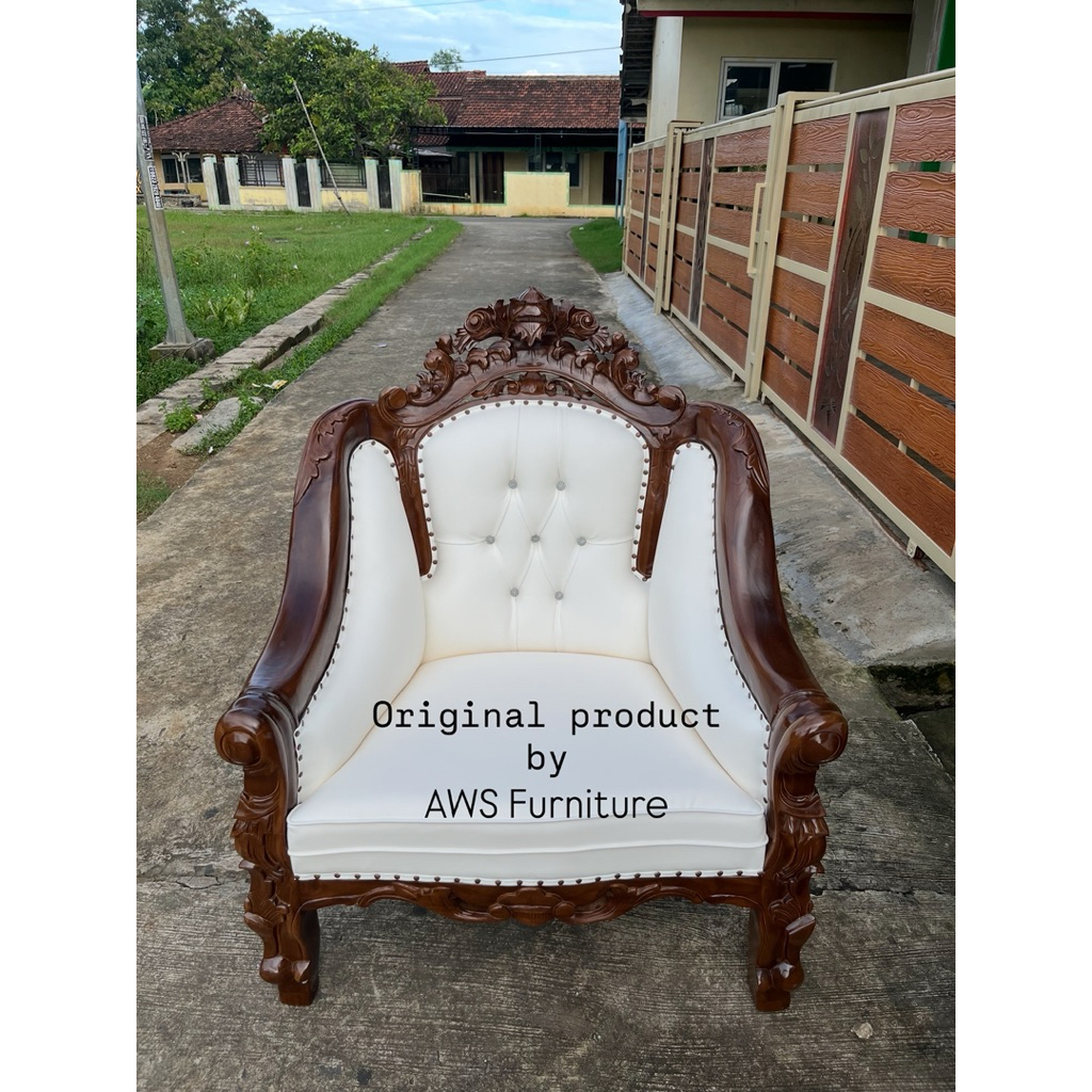 Sofa tamu ganesha kayu jati ukir Jepara kursi sofa ganesha