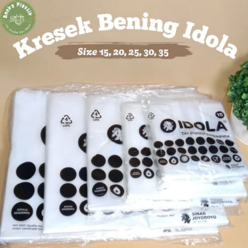 KRESEK BENING IDOLA PE  / PLASTIK KRESEK IDOLA BENING TRANSPARAN 15 20 25 30 35