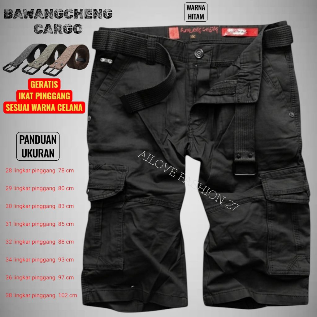 Celana Cargo pendek pdl IMPORT Ba Wang Cheng