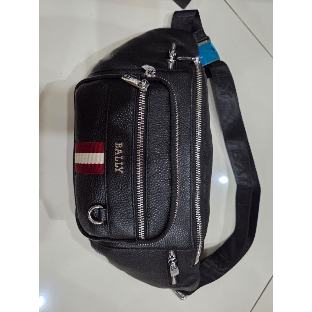 Tas Waistbag pria kulit BALLY tas waist bag pria tas selempang dada mewah