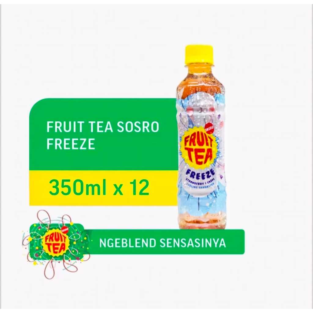 Fruit Tea Freeze Sosro 350ml Satu Kardus Isi 12 pcs/botol | EKSTRA BUBBLE WRAP