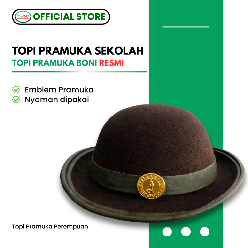 Topi Boni Pramuka Perempuan Penggalang Kualitas Tebal