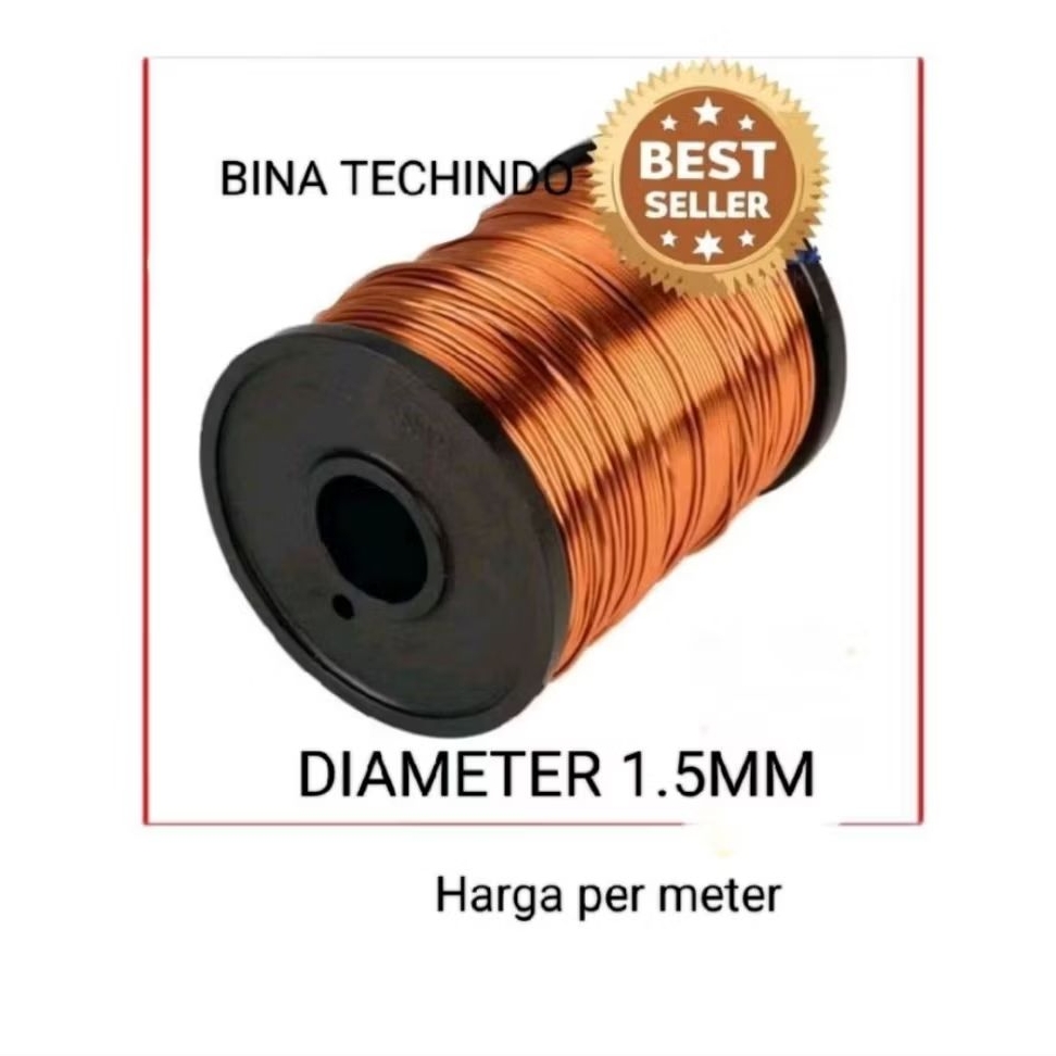 1.5MM KAWAT TEMBAGA EMAIL. KAWAT EMAIL TEMBAGA 1.5MM. ENAMEL WIRE COOPER PER METER