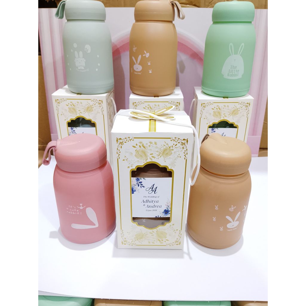Tumbler Rabbit Custom Ucapan Box Souvenir