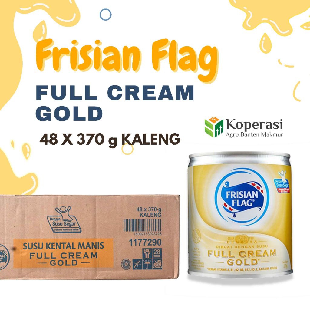 SUSU BENDERA/FRISIAN FLAG RASA GOLD 370GRAM 1 DUS ISI 48 KALENG