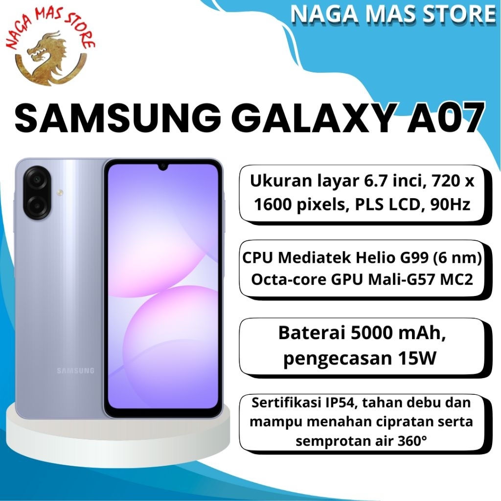 SAMSUNG GALAXY A07 4GB/64GB NEW, PAKET HEMAT, SPEK MANTAP