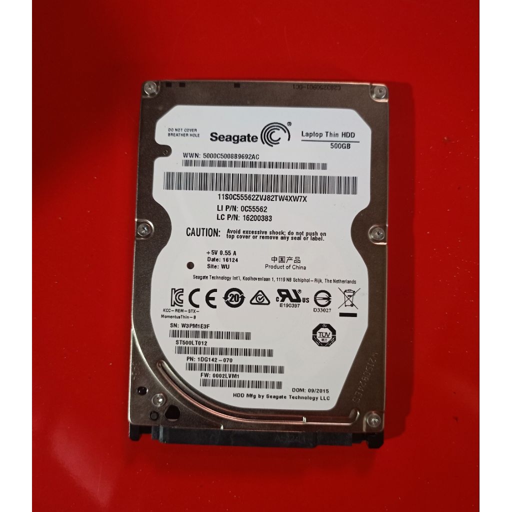 Hardisk Laptop Thin HDD Seagate 500 GB - HDD 2.5" Slim - Sentinel 100 persen