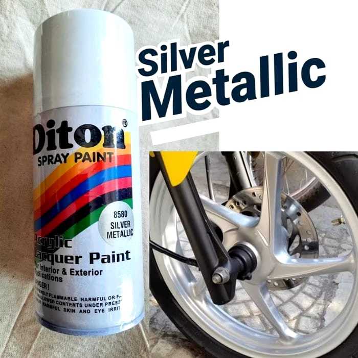 Pilok Pylox Cat Semprot Diton Silver Metallic/ Cat Velg silver / Cat Semprot Silver Metalik