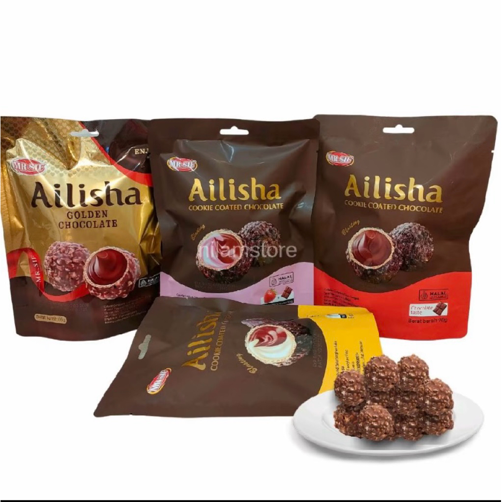 Ailisha Cokelat Ailisha 80g empat varian