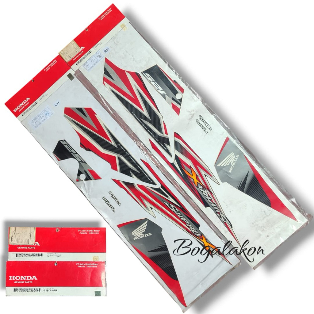 Striping supra x 125 kvln betmen hitam merah 2012 original ahm