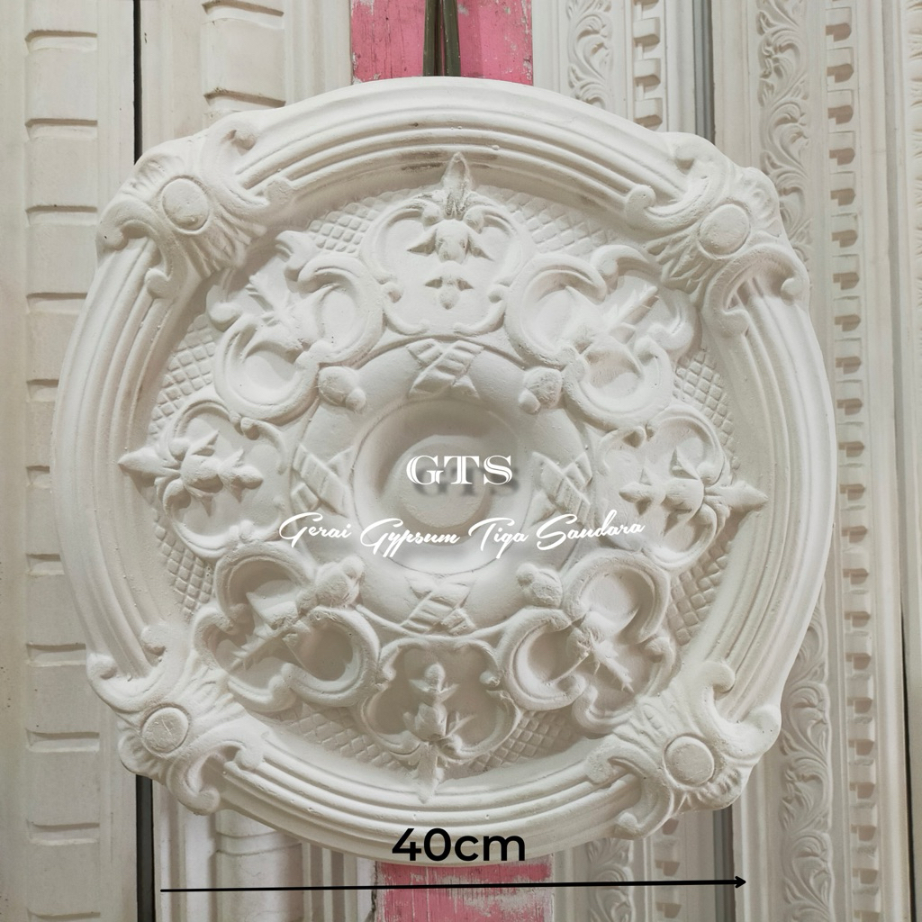 Ornamen lampu GYPSUM - Tempat lampu gypsum - Ornamen GIPSUM klasikan 40cm