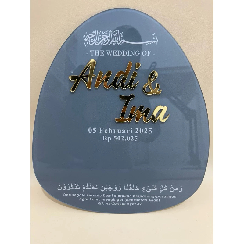 Dekorasi Mahar Akrilik Dekorasi Mahar Bentuk Telur Akrilik Dekorasi Mahar Tetes Air Huruf Timbul