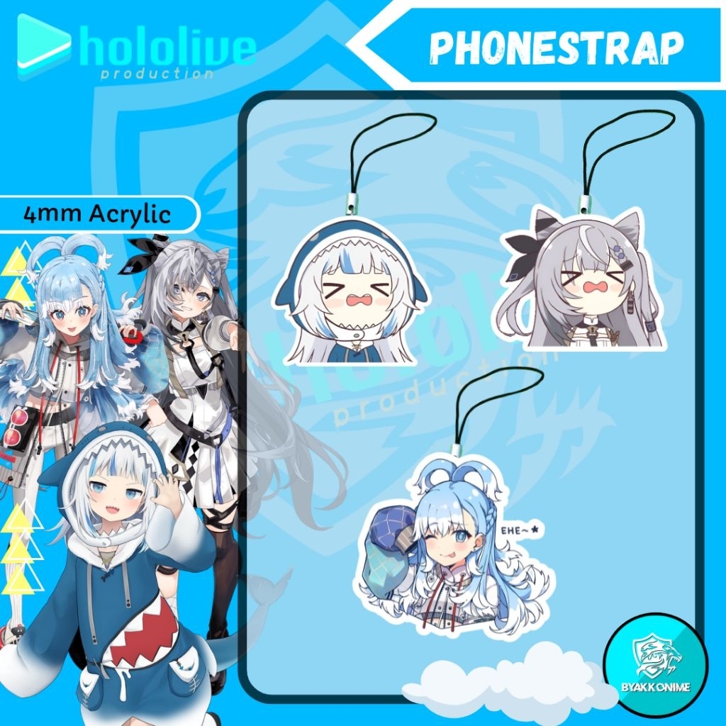 PHONE STRAP HP ANIME - Vtuber Hololive PhoneStrap Acrylic | Kobo, Zeta, Gura