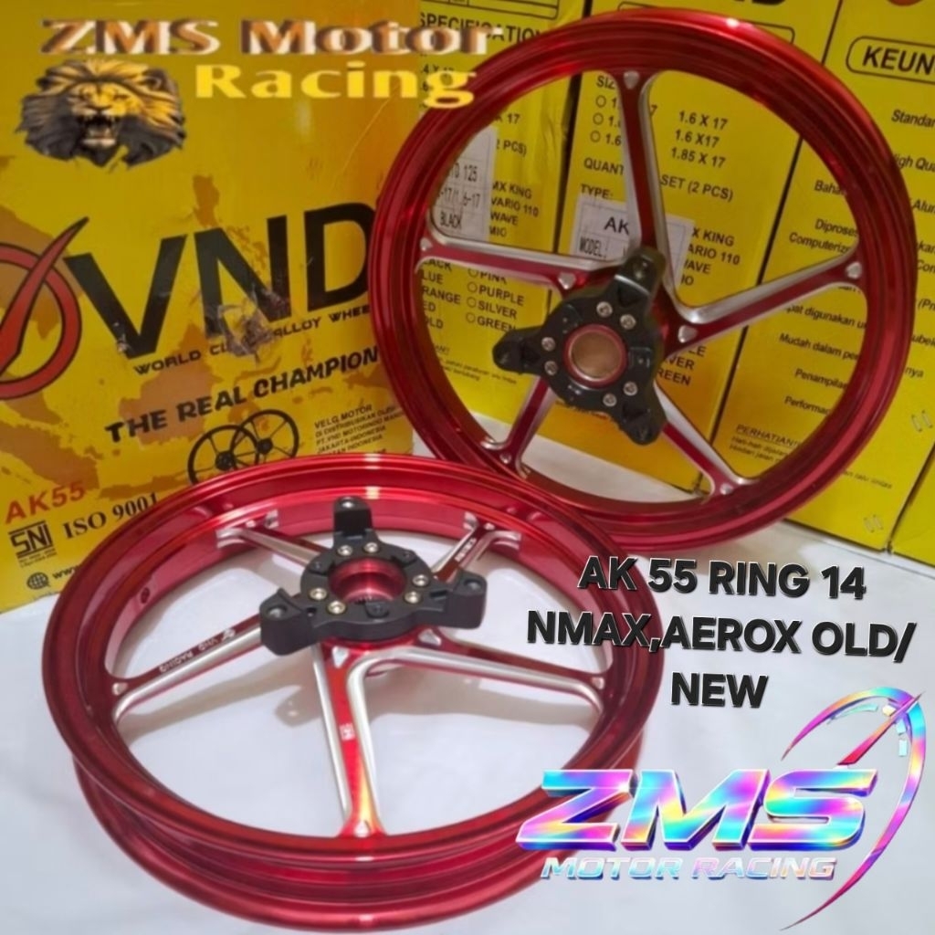 VELG VND RACING AK 55 RING 14 FOR NMAX NEW NMAX OLD AEROX UK VELG 1.85X14 & 2.15X14 ORIGINAL VND