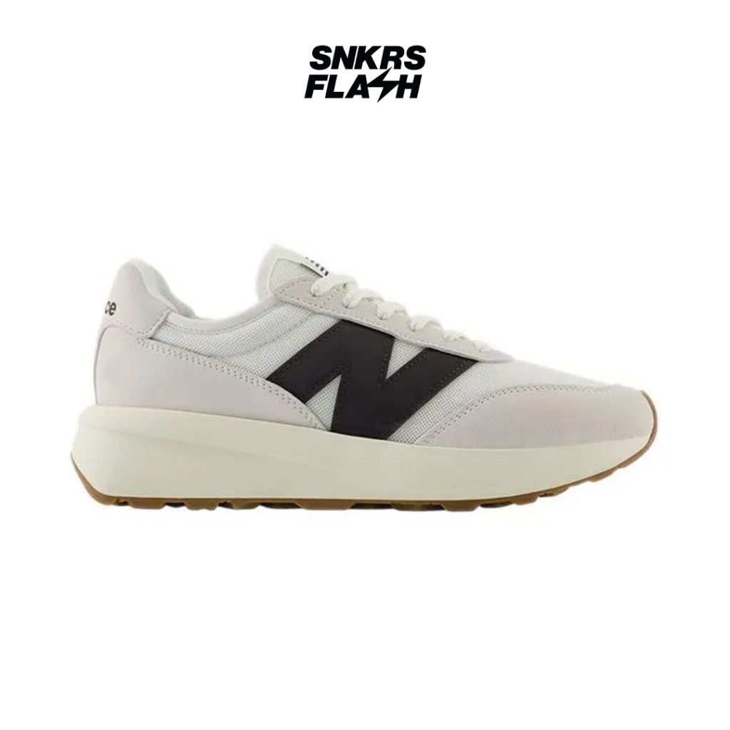 NEW BALANCE 370 Sea Salt White Black Sepatu Sneakers Unisex - U370CA - Size 40.5