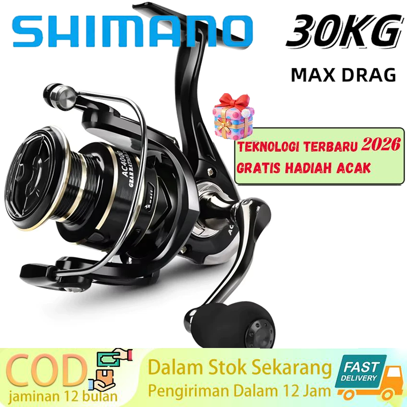 SHIMANO Pancing Reel AC Asli Besi Fishing Reel Mesin Pancing Reel Murah Kuat Metal
