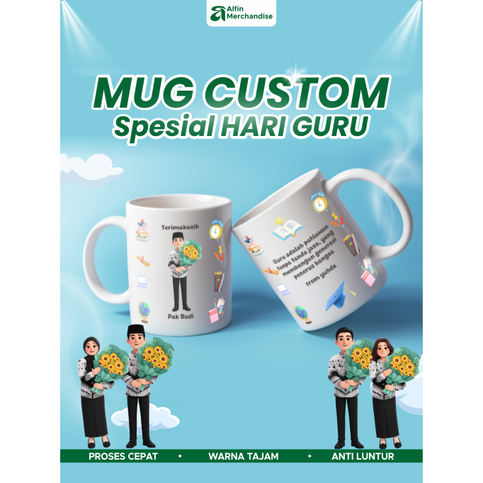 MUG Custom Spesial Hari Guru | Kado Hari Guru | Tumblr Custom Guru | Kado | Hari Guru