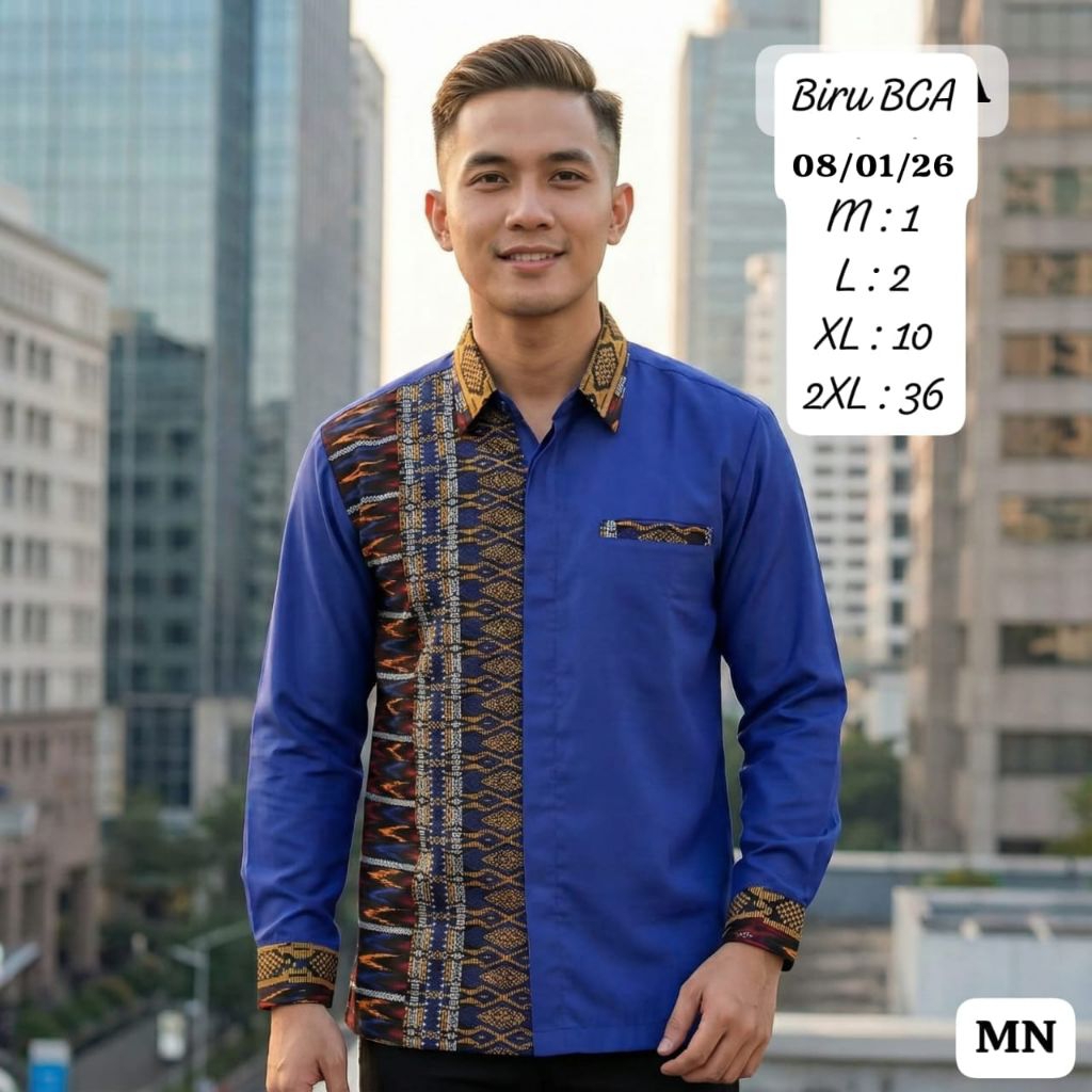 Miss Nauli | Kemeja Batik Batak Pria Lengan Panjang | Kemeja Motif Ulos Sadum Batak