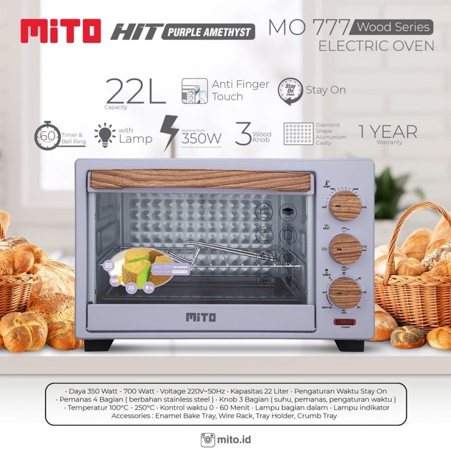 Oven Listrik Mito HIT MO 777 Kapasitas 22 Liter Oven Mito 777 HIT - MO 777 AJA