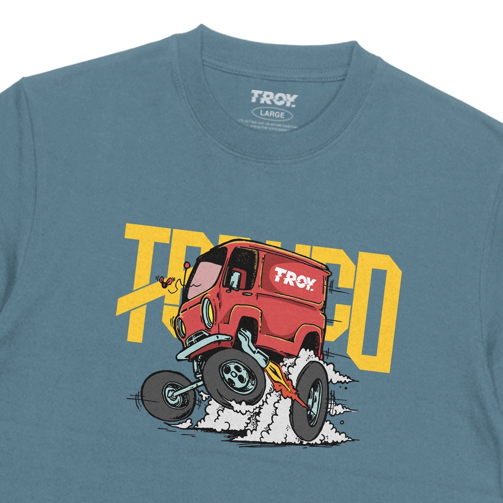 Troy Company Tshirt Mineral Blue Brumm - Kaos Lengan Pendek Kaos Biru Mineral MTD 3516