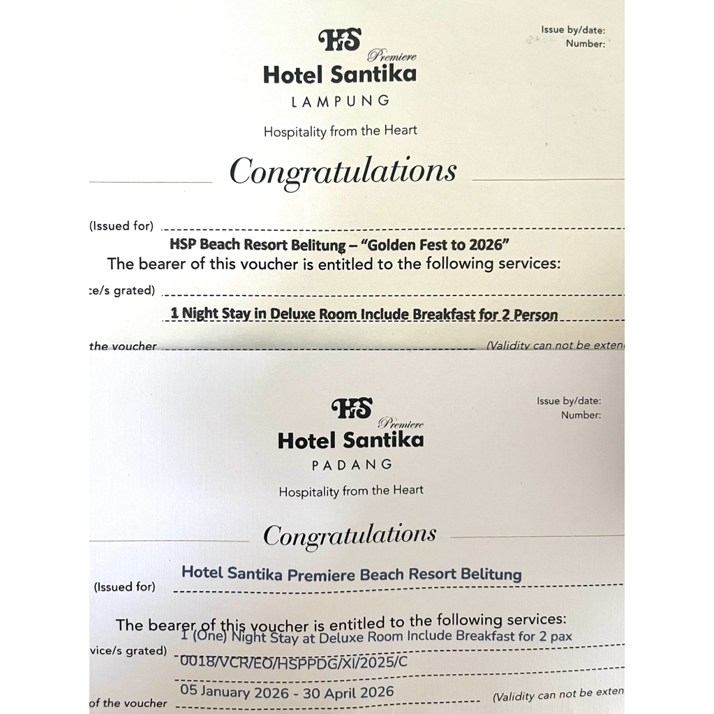 Voucher Hotel Santika Padang