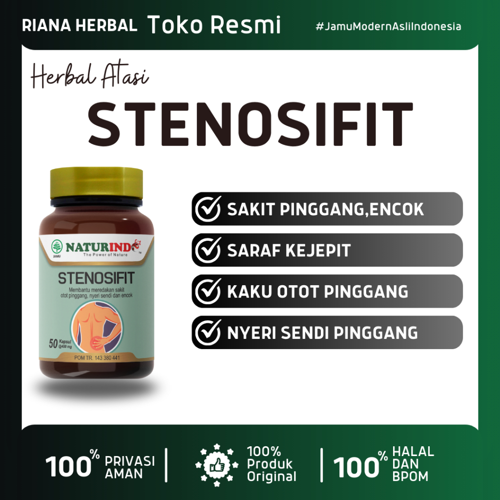 STENOSIFIT Herbal Sakit Pinggang Encok Saraf Kejepit Nyeri Otot Pinggang Sakit Menjalar Kaki