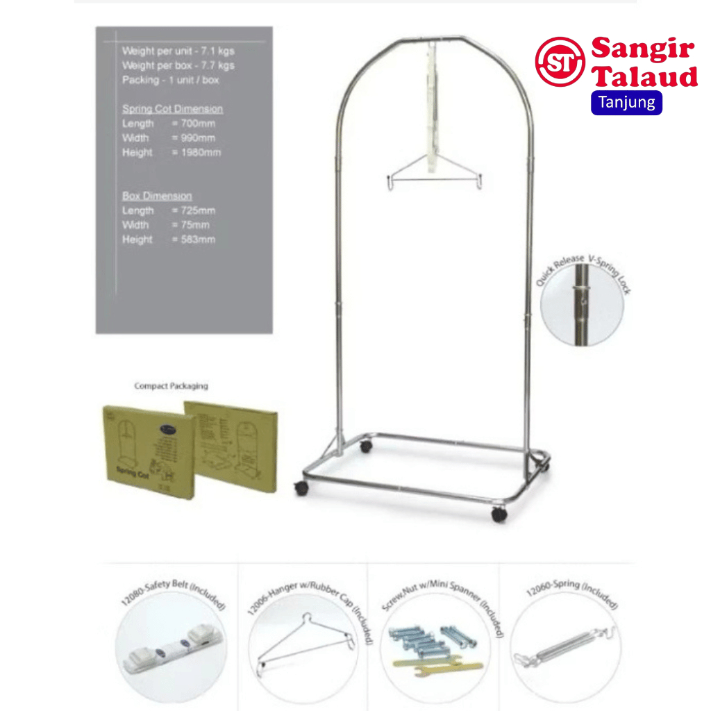 Ayunan Bayi My Dear Spring Cot Besar Complete || tiang ayunan