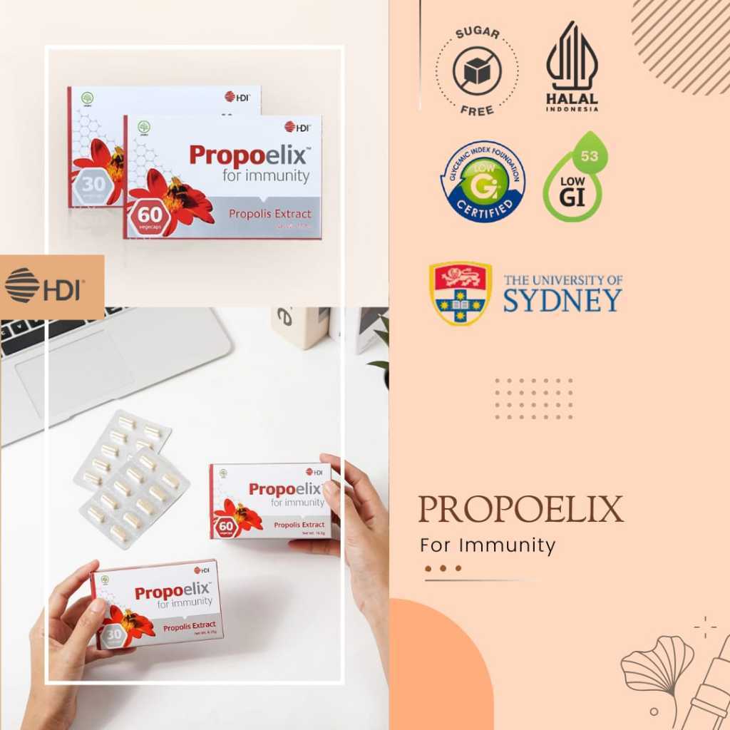 HDI Propoelix 200mg (60 - 30 Vegekaps) Original By HDI - Original 100%