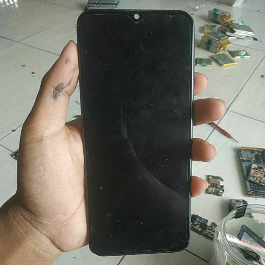 lcd bekas itel L6502, lcd tc ok frame coel