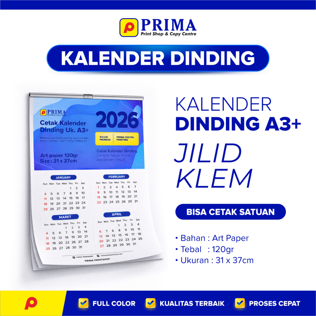 CETAK KALENDER DINDING KLEM ART PAPER