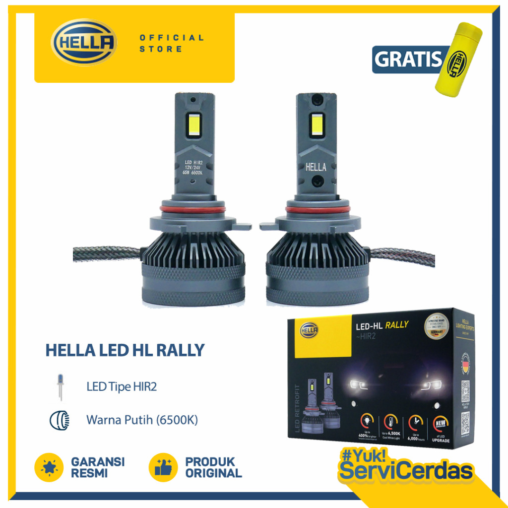 Lampu Mobil HELLA LED HL RALLY HIR2 6500K - Bohlam Mobil