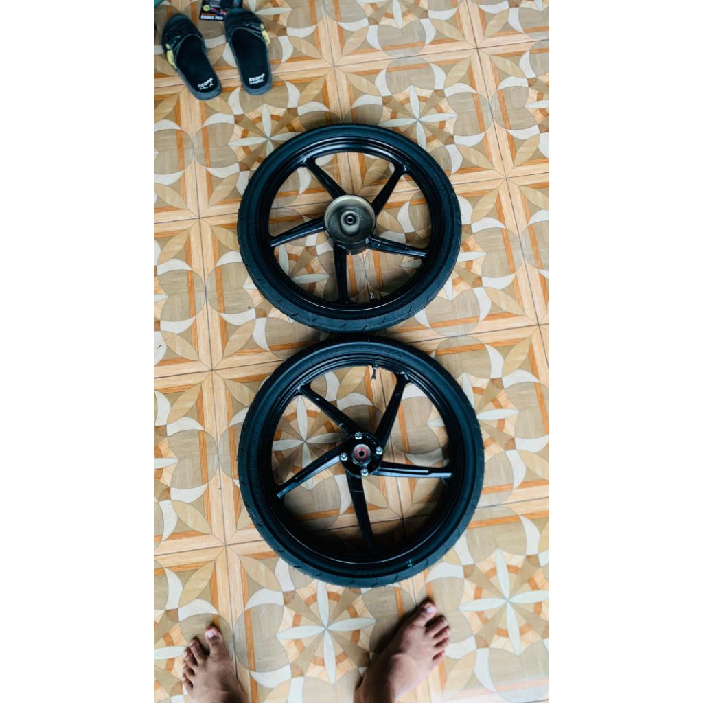 VELG RACING PALANG 5  SET BAN TUBBLESS PNP SUPRA FIT REVO ABSOLUTE KARISMA SUPRA X 125 BLADE