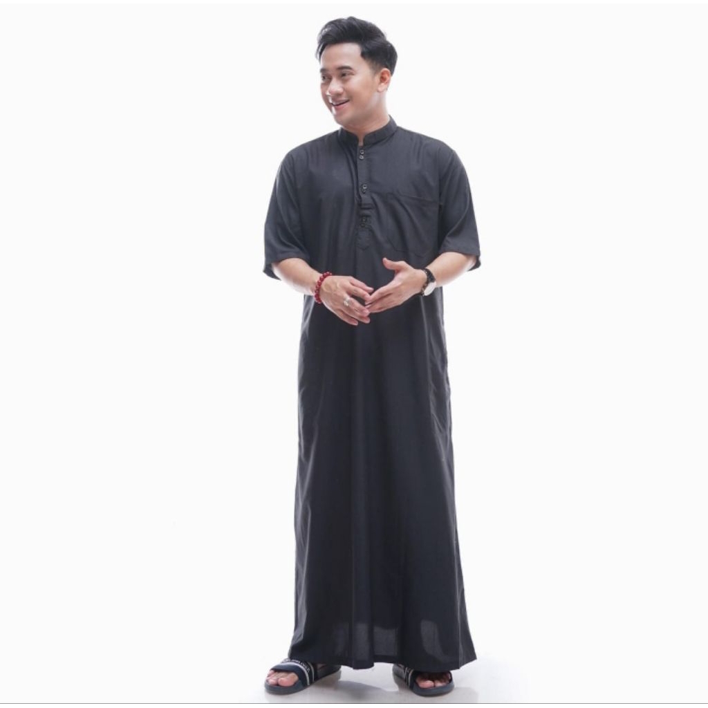 Gamis Pria Dewasa Lengan Pendek Jubah Kekinian Bahan Premium Berkualitas
