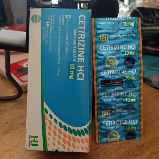 Cetirizine  HJ 10mg Obat Biduran Obat Alergi Karena Perubahan Cuaca dan Alergi Makanan