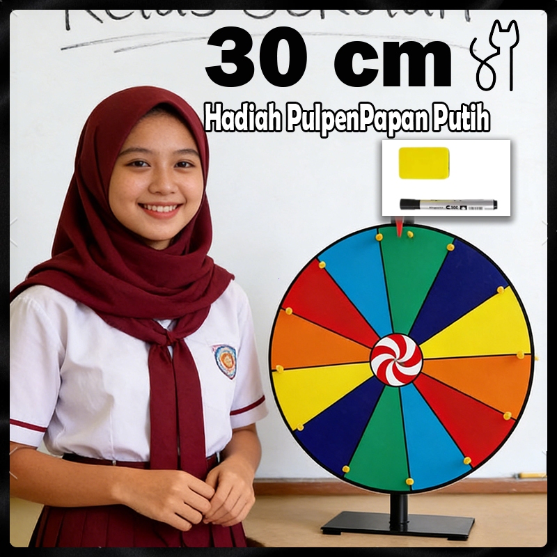 1set Lucky Wheel Spin Wheel Dapat Ditulis Permainan Roda Putar 30cm Spin Wheel Board Wheel Fortune U