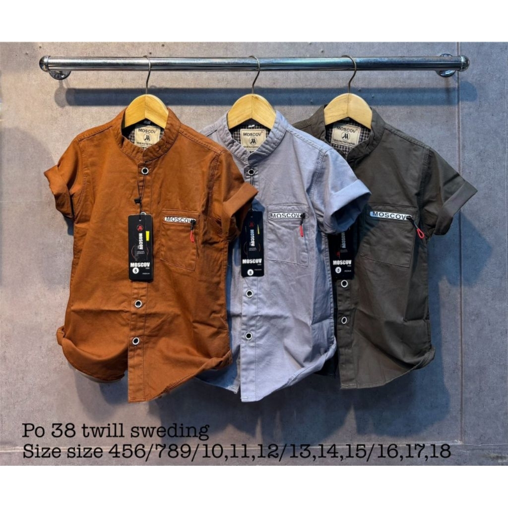 Kemeja Anak Laki laki krah sanghai | Kemeja pendek Anak Trend 2026