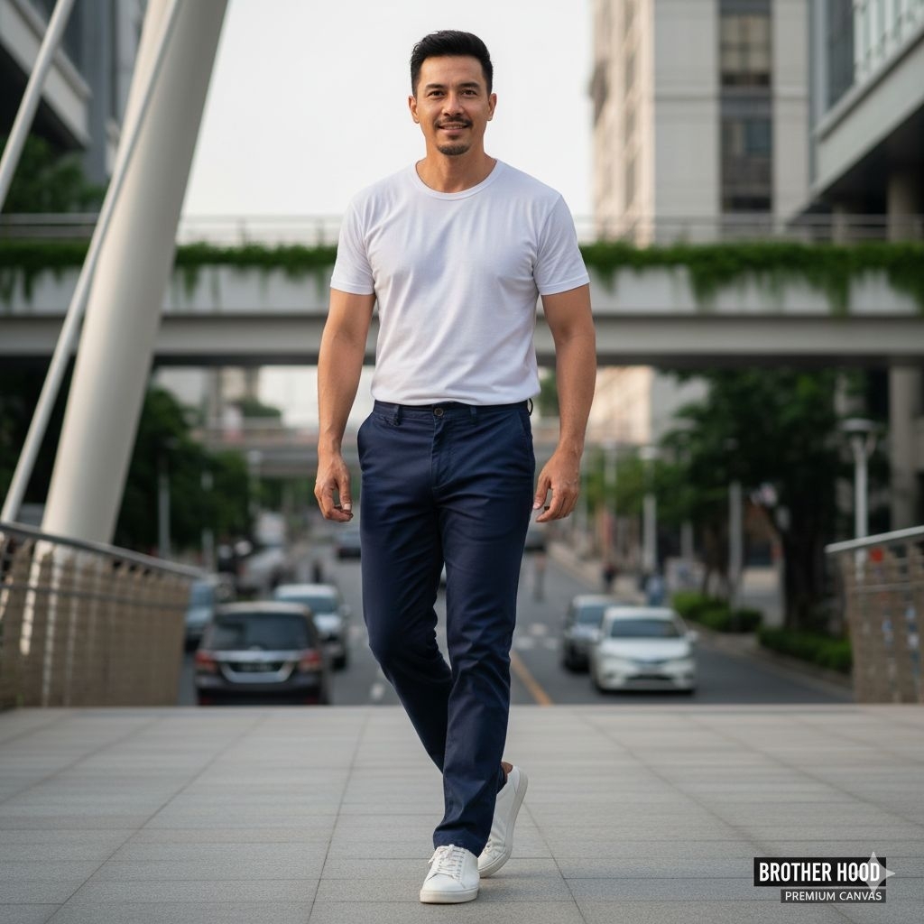 Celana Panjang Kanvas Pria BROTHER HOOD - Slim Fit Premium - Navy