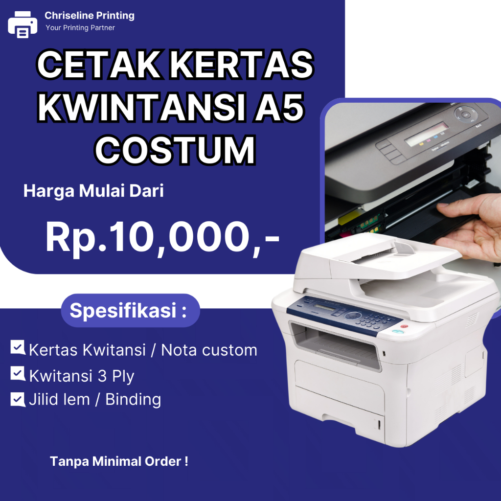 Cetak Kwitansi / Nota Custom 3 Ply  Letter/A4/A5/A6