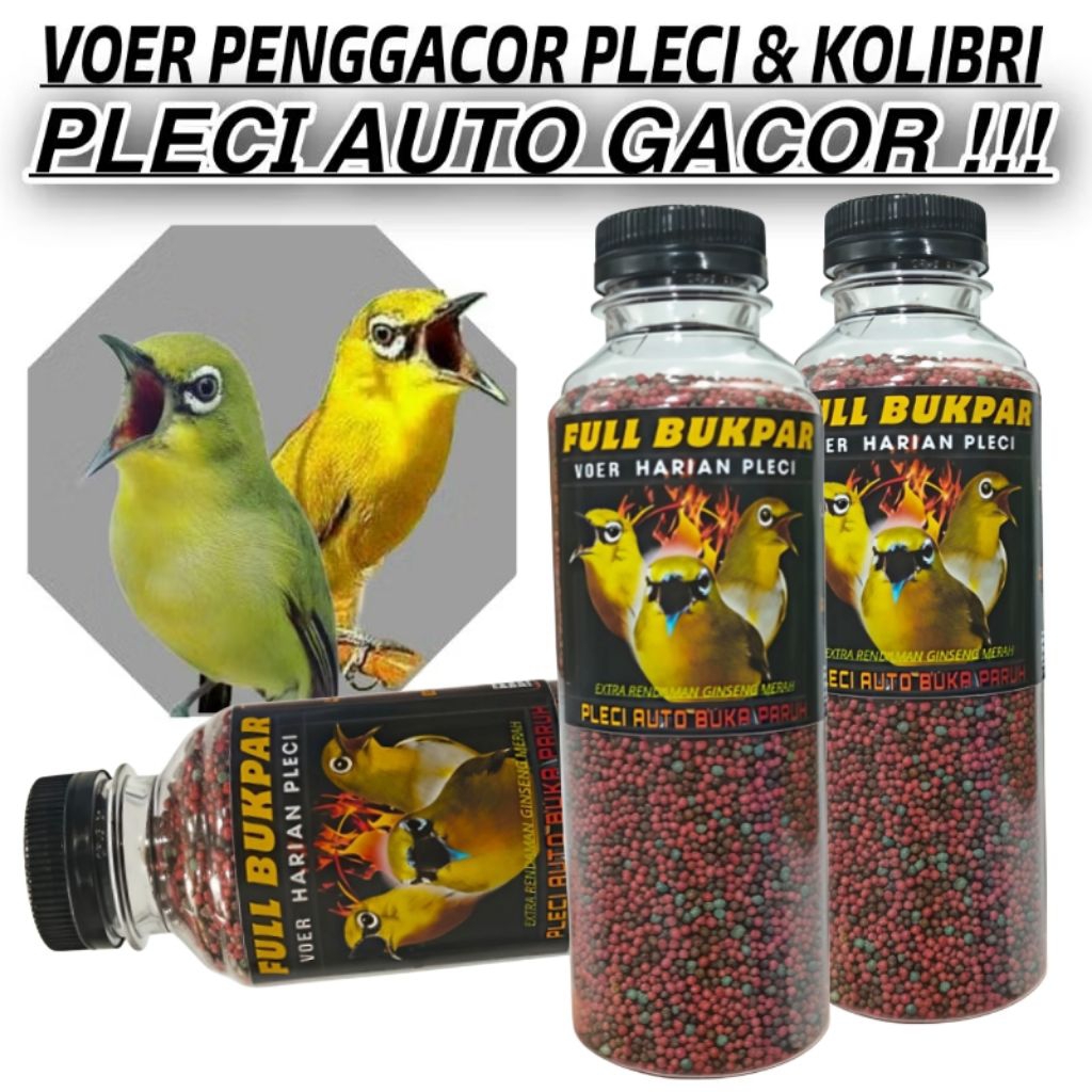 FULL BUKPAR RED VOER PENGGACOR PLECI AUTO GACOR BUKA PARUH obat malas bunyi Anti stres pakan rajin b