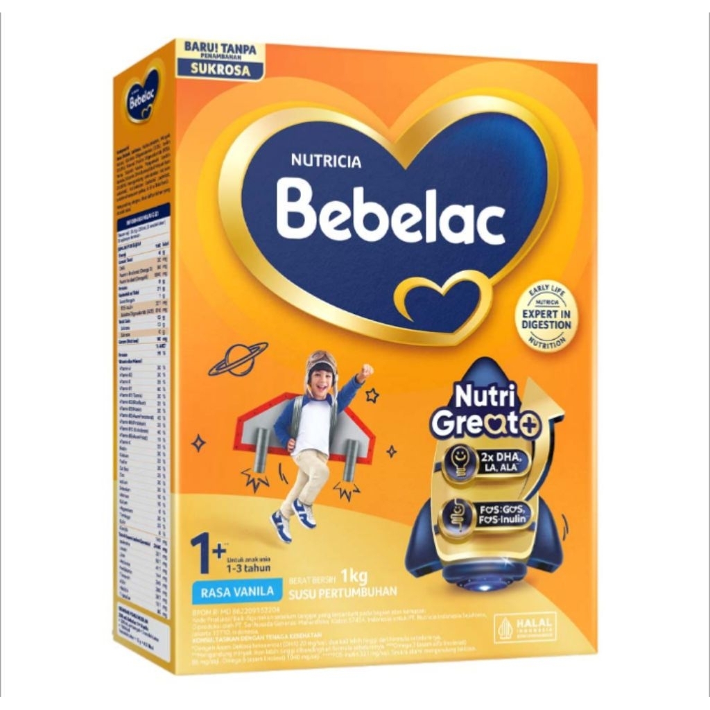 Bebelac 1+ GroGreat+ Susu Bubuk Pertumbuhan Anak Vanila 1 kg