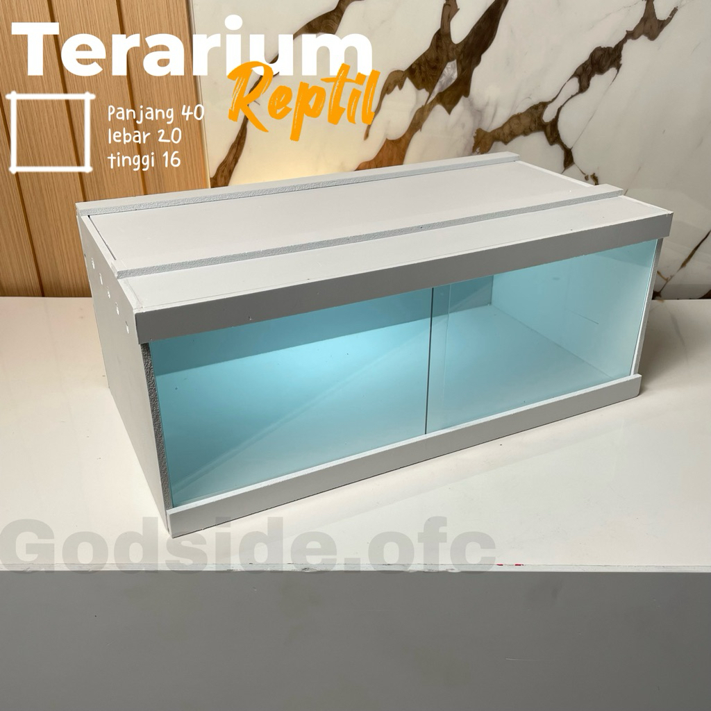 TERARIUM REPTIL /KANDANG HEWAN TUTUP BIASA UKURAN 40x20x16cm