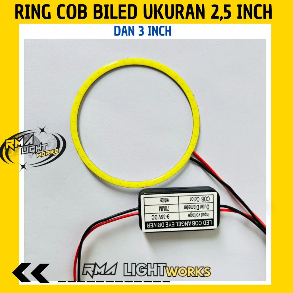 Ring COB biled ukuran 2,5 inch & 3 Inch warna putih harga satuan